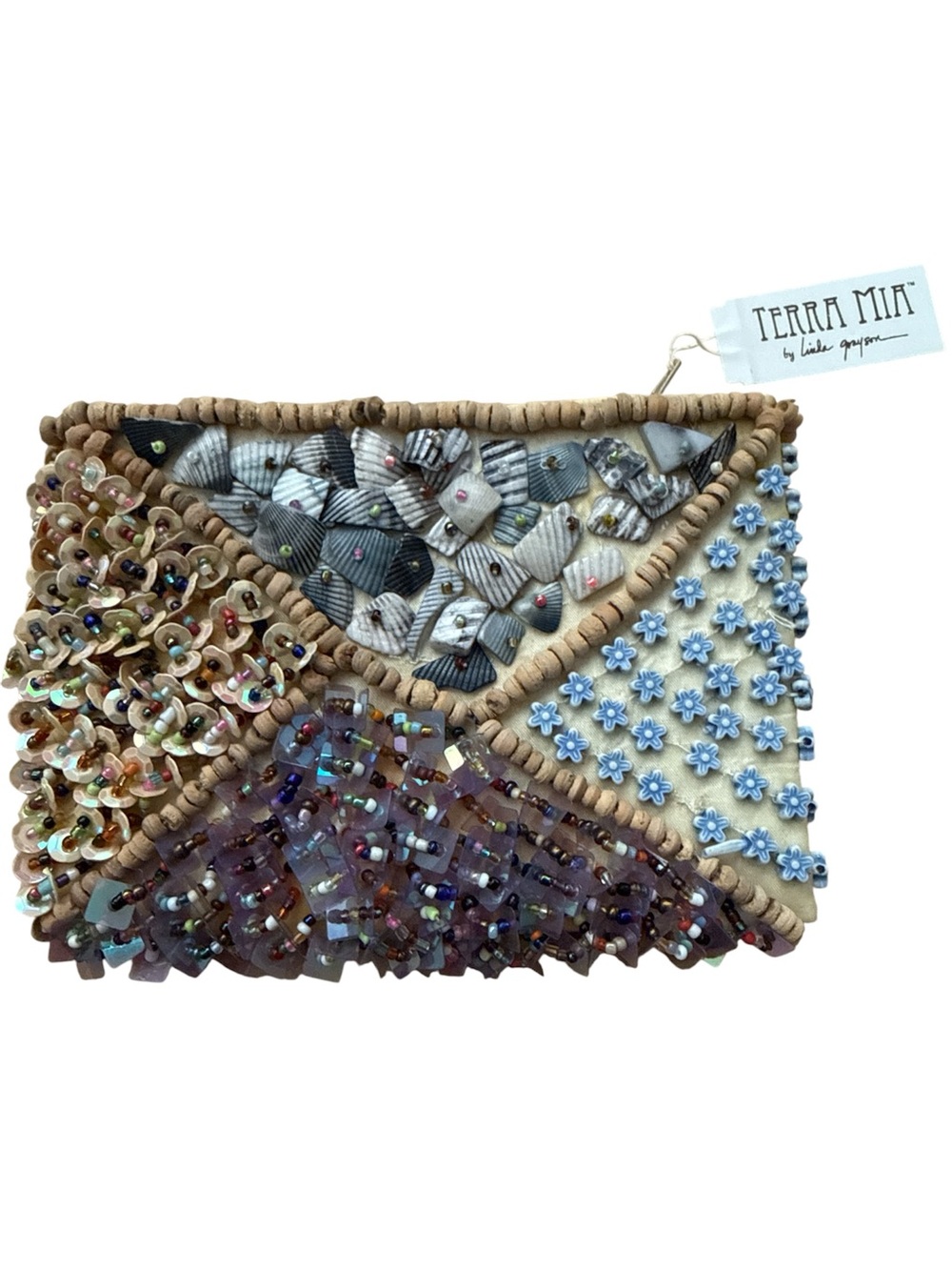 NWT: Terra Mia by Linda Grayson Beaded Mini clutch/purse.